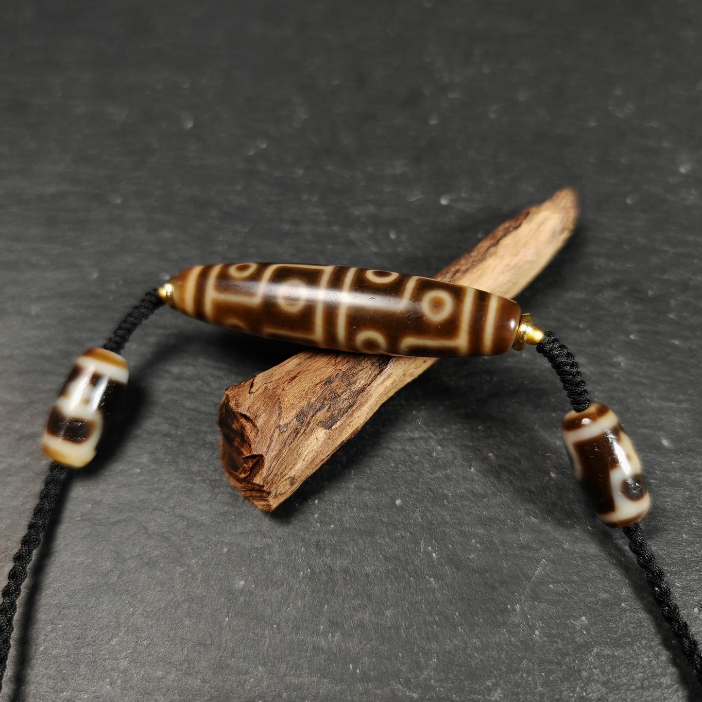 Vintage 12 Eyes Dzi Bead Necklace | Tibetan Dzi Jewelry | Protection Charm for Courage and Fame | Spiritual Gift | 54*13mm