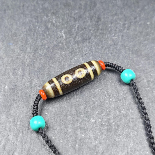 Vintage 5 Eyes Dzi Bead Necklace | 36*11mm Gandhanra-ART