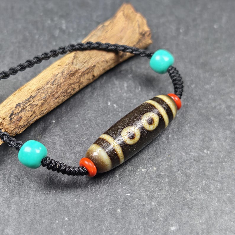 Vintage 5 Eyes Dzi Bead Necklace | 36*11mm Gandhanra-ART