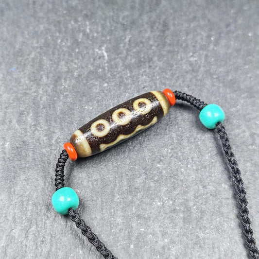 Vintage 5 Eyes Dzi Bead Necklace | 36*11mm Gandhanra-ART