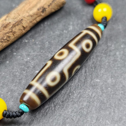 Vintage 9 Eyes Dzi Bead Necklace | Tibetan Dzi Amulet 54*13mm Gandhanra-ART