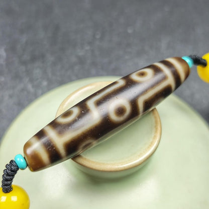Vintage 9 Eyes Dzi Bead Necklace | Tibetan Dzi Amulet 54*13mm Gandhanra-ART