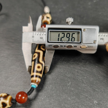 Vintage 9 Eyes Dzi Bead Necklace | Tibetan Dzi Jewelry | Protection Charm for Ultimate & Compassion | Spiritual Gift | 54*13mm
