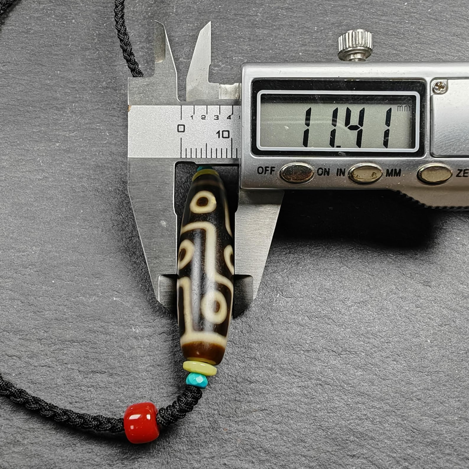 Vintage 9 Eyes Dzi Bead Necklace | Tibetan Jewelry | Protection Charm for Ultimate & Compassion | Spiritual Gift | 41*11mm