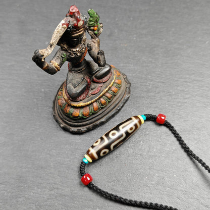 Vintage 9 Eyes Dzi Bead Necklace | Tibetan Jewelry | Protection Charm for Ultimate & Compassion | Spiritual Gift | 41*11mm