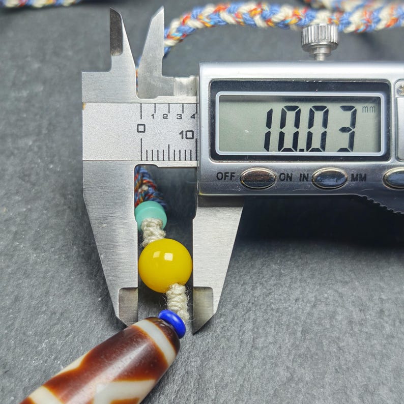 Vintage Fire Agate Dzi Necklace | Tibetan Dzi Protective Charm | Spiritual Gift | 48*13mm