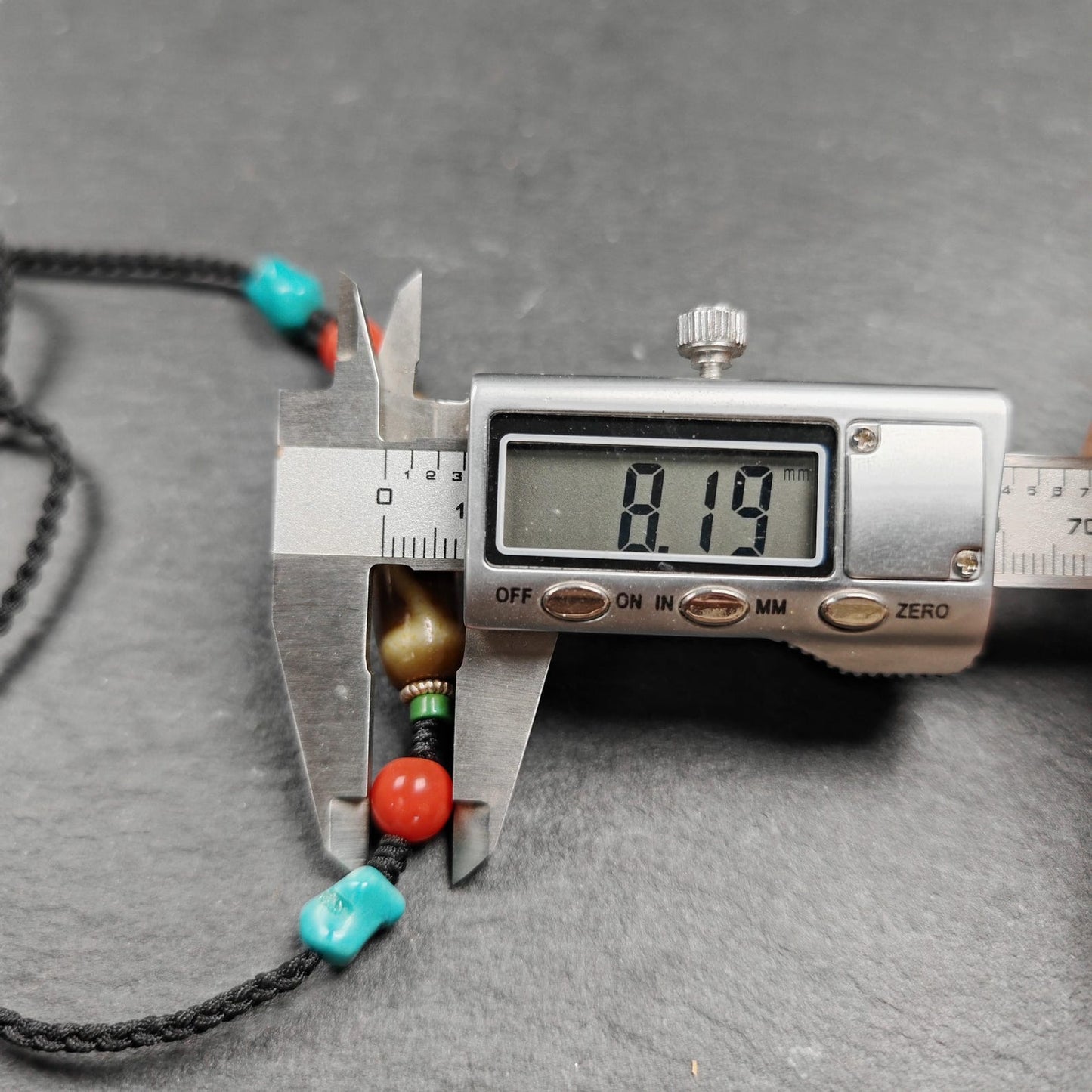 Vintage Green Tara Dzi Bead Necklace | Tibetan Jewelry | Protection Charm for Success and Prosperity | Spiritual Gift | 35*11mm