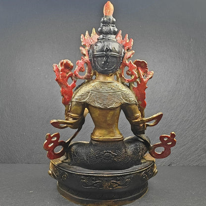 Vintage Green Tara Statue - Handmade Tibetan Buddha Statue - Fully Consecrated and Blessed - 40 Years Old