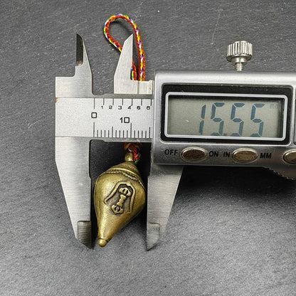 Vintage Shankha Shell - Divine Conch Amulet - Tibetan Protective Pendant - Portable Bottle - Made of Brass