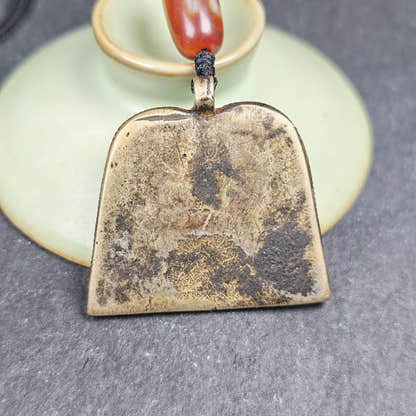 Vintage Skull Citipati Stupa Amulet - 34*40mm - Tibetan Buddhist amulet, view 5