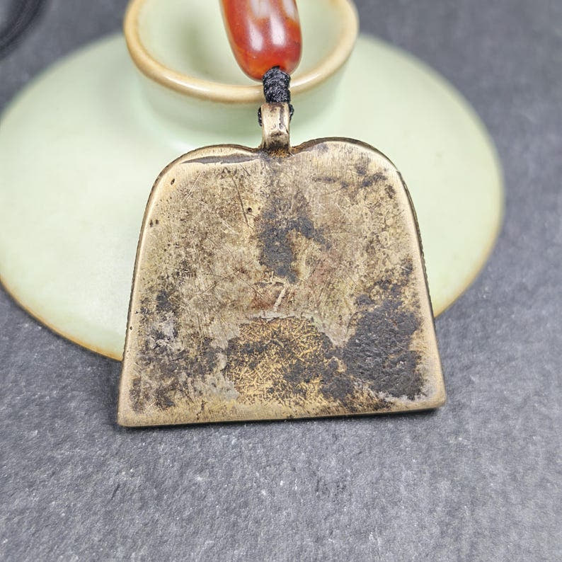 Vintage Skull Citipati Stupa Amulet - 34*40mm - Tibetan Buddhist amulet, view 5