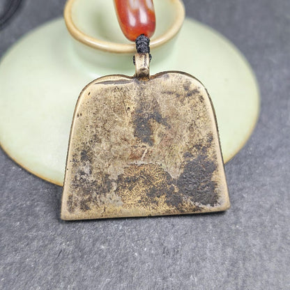 Vintage Skull Citipati Stupa Amulet - Unique Tibetan Protective Charm - 34*40mm
