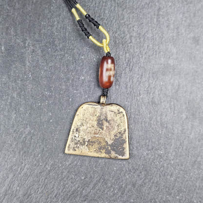 Vintage Skull Citipati Stupa Amulet - 34*40mm - Tibetan Buddhist amulet, view 7