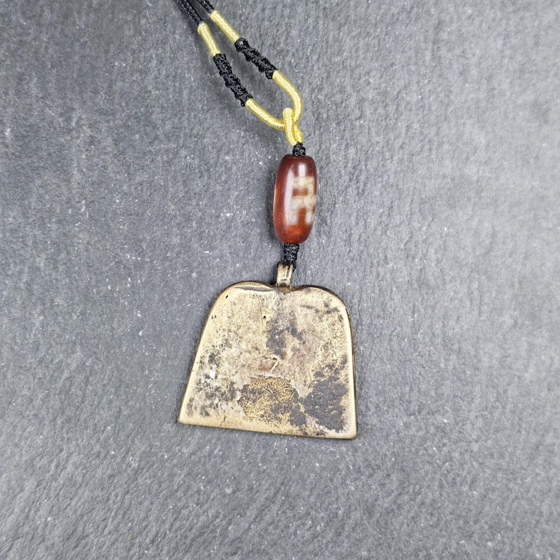 Vintage Skull Citipati Stupa Amulet - 34*40mm - Tibetan Buddhist amulet, view 7