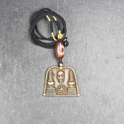 Vintage Skull Citipati Stupa Amulet - 34*40mm - Tibetan Buddhist amulet, view 9