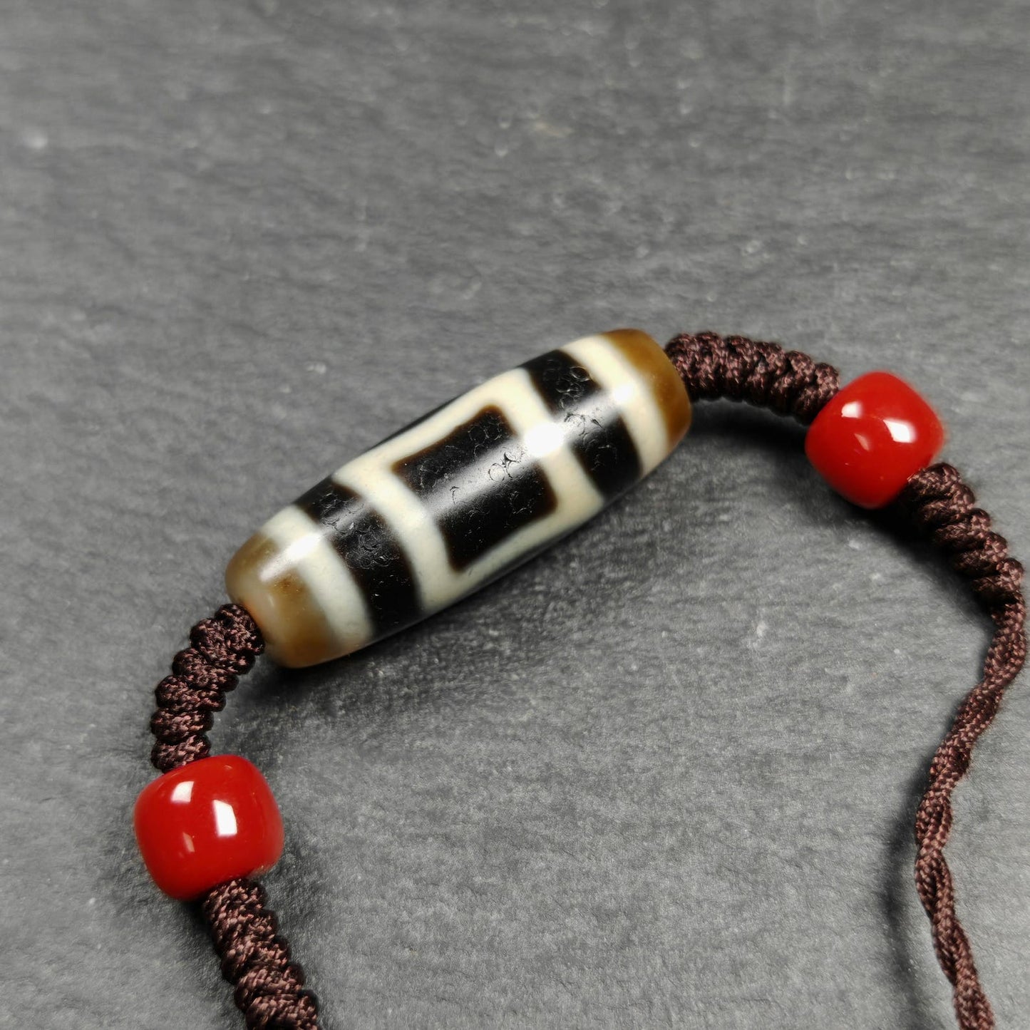 Vintage Sky Earth Dzi Bead Necklace | Tibetan Dzi Jewelry | Protection Charm for Harmonious and Balance | Spiritual Gift | 30*11mm