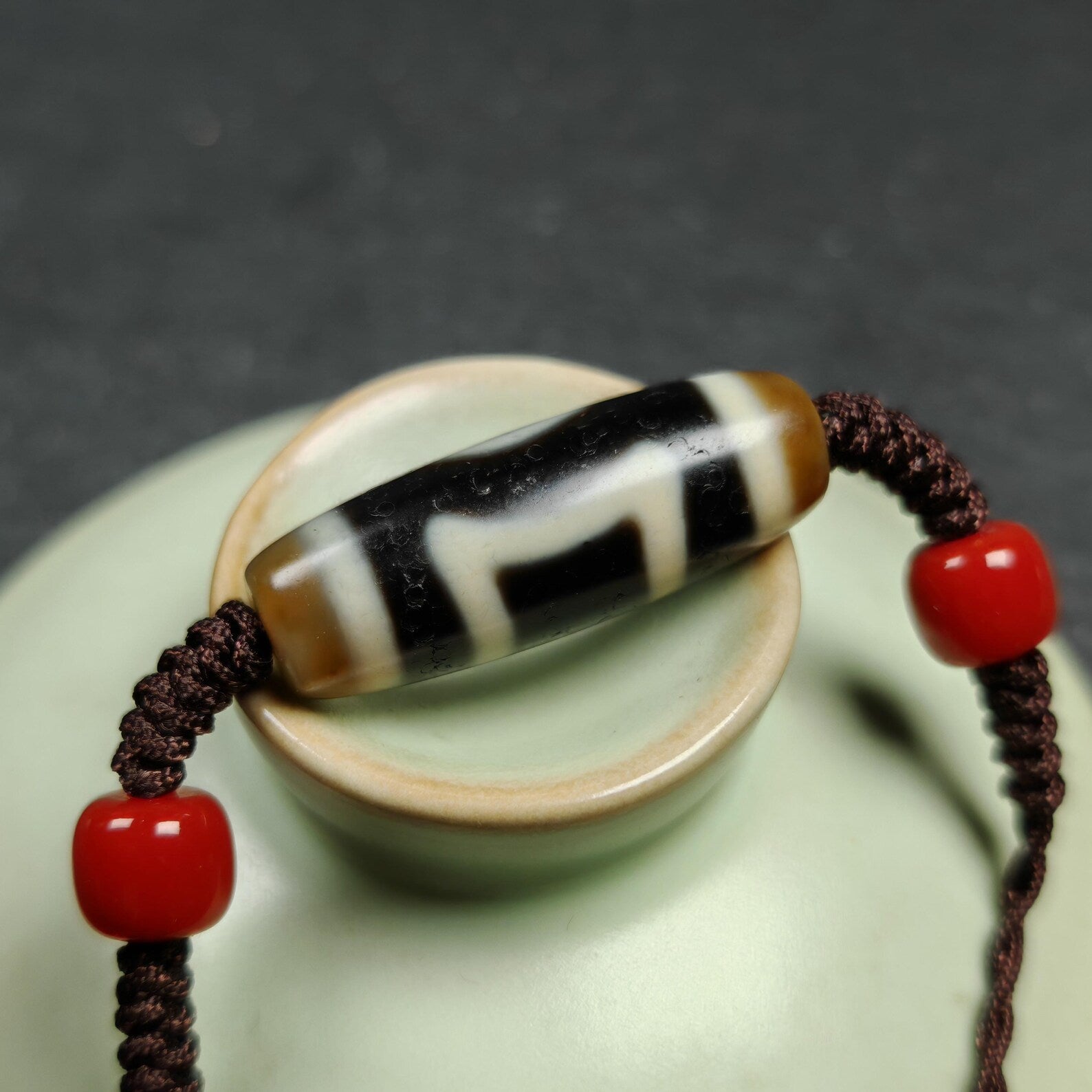 Vintage Sky Earth Dzi Bead Necklace | Tibetan Dzi Jewelry | Protection Charm for Harmonious and Balance | Spiritual Gift | 30*11mm