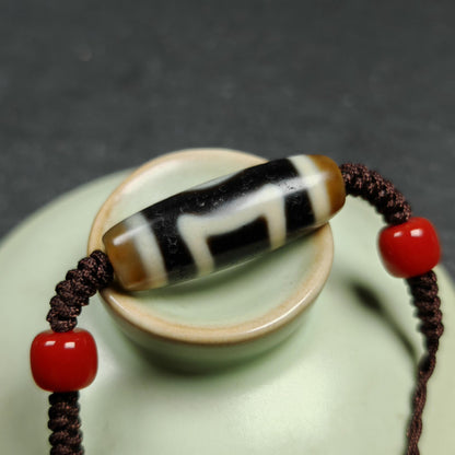 Vintage Sky Earth Dzi Bead Necklace | Tibetan Dzi Jewelry | Protection Charm for Harmonious and Balance | Spiritual Gift | 30*11mm