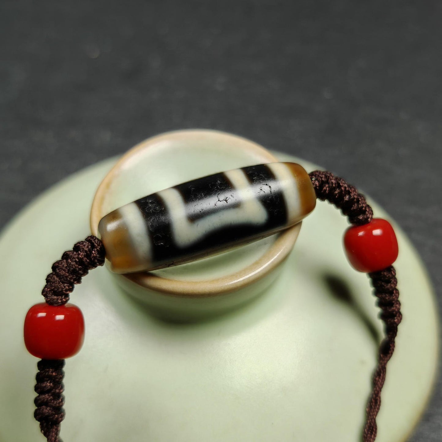 Vintage Sky Earth Dzi Bead Necklace | Tibetan Dzi Jewelry | Protection Charm for Harmonious and Balance | Spiritual Gift | 30*11mm