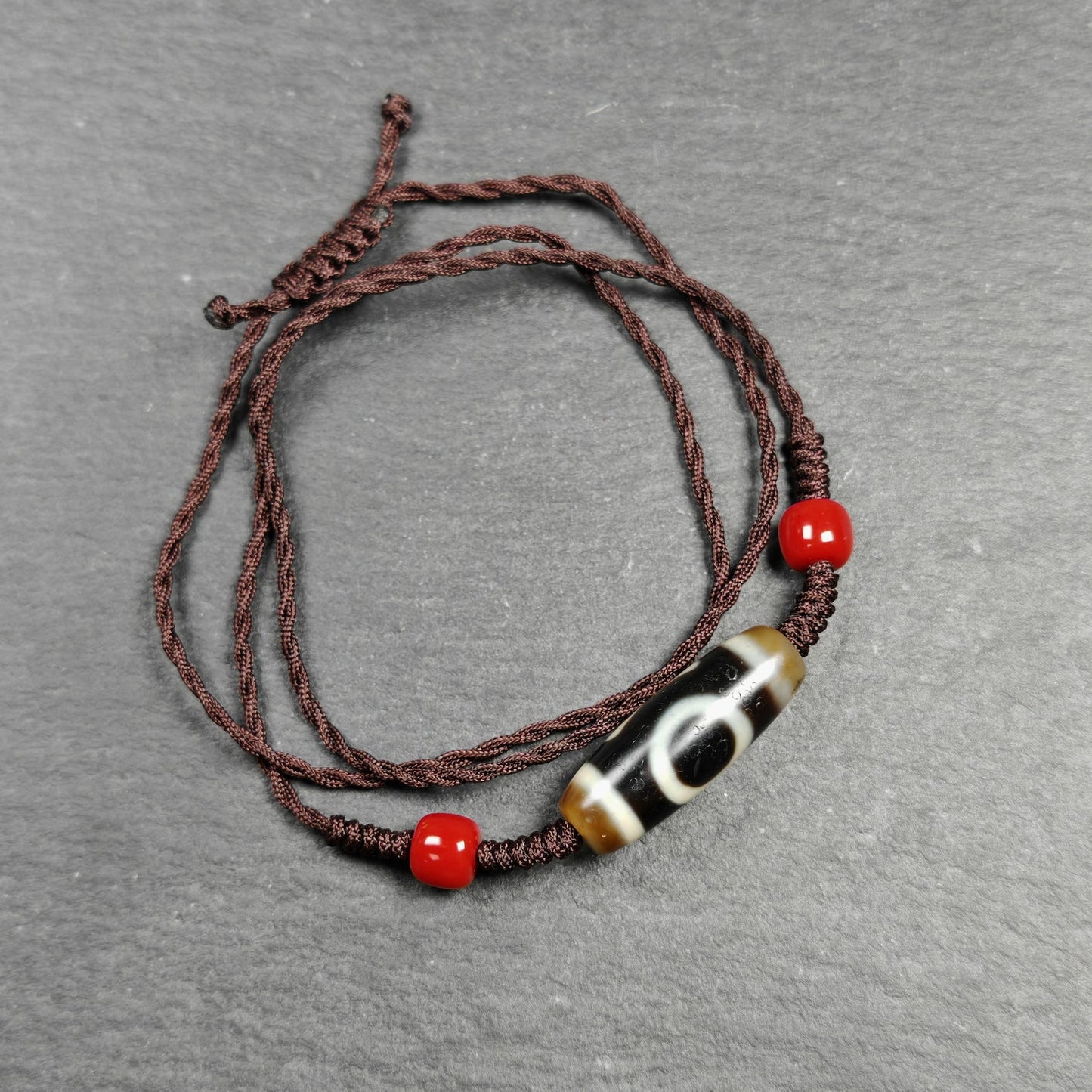 Vintage Sky Earth Dzi Bead Necklace | Tibetan Dzi Jewelry | Protection Charm for Harmonious and Balance | Spiritual Gift | 30*11mm