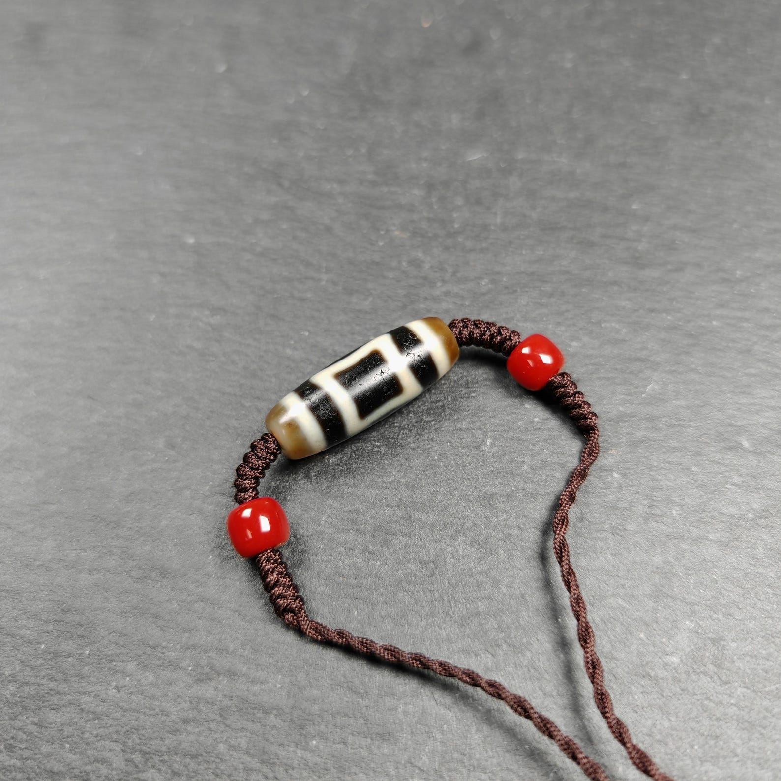 Vintage Sky Earth Dzi Bead Necklace | Tibetan Dzi Jewelry | Protection Charm for Harmonious and Balance | Spiritual Gift | 30*11mm