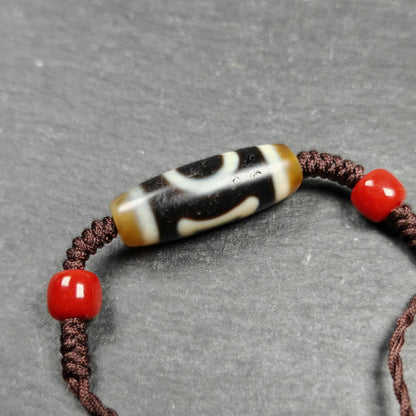 Vintage Sky Earth Dzi Bead Necklace | Tibetan Dzi Jewelry | Protection Charm for Harmonious and Balance | Spiritual Gift | 30*11mm