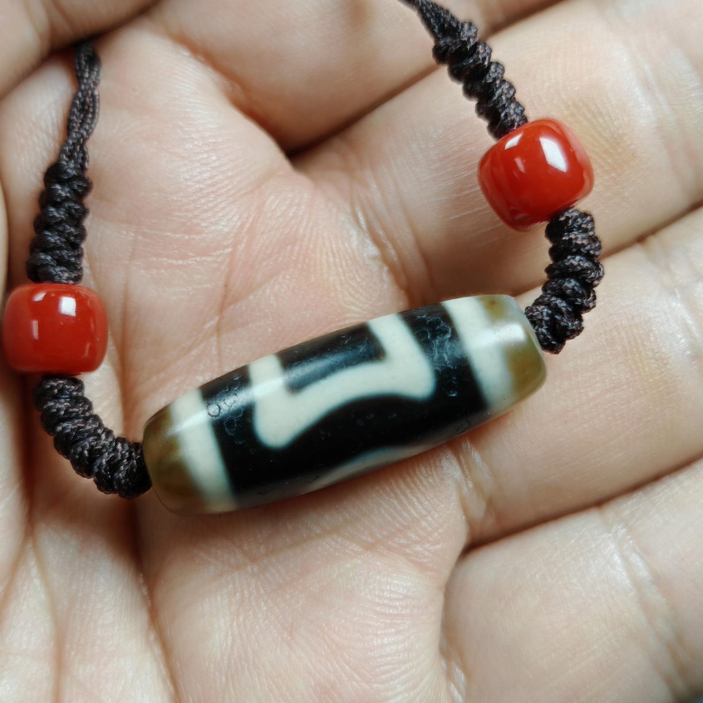Vintage Sky Earth Dzi Bead Necklace | Tibetan Dzi Jewelry | Protection Charm for Harmonious and Balance | Spiritual Gift | 30*11mm