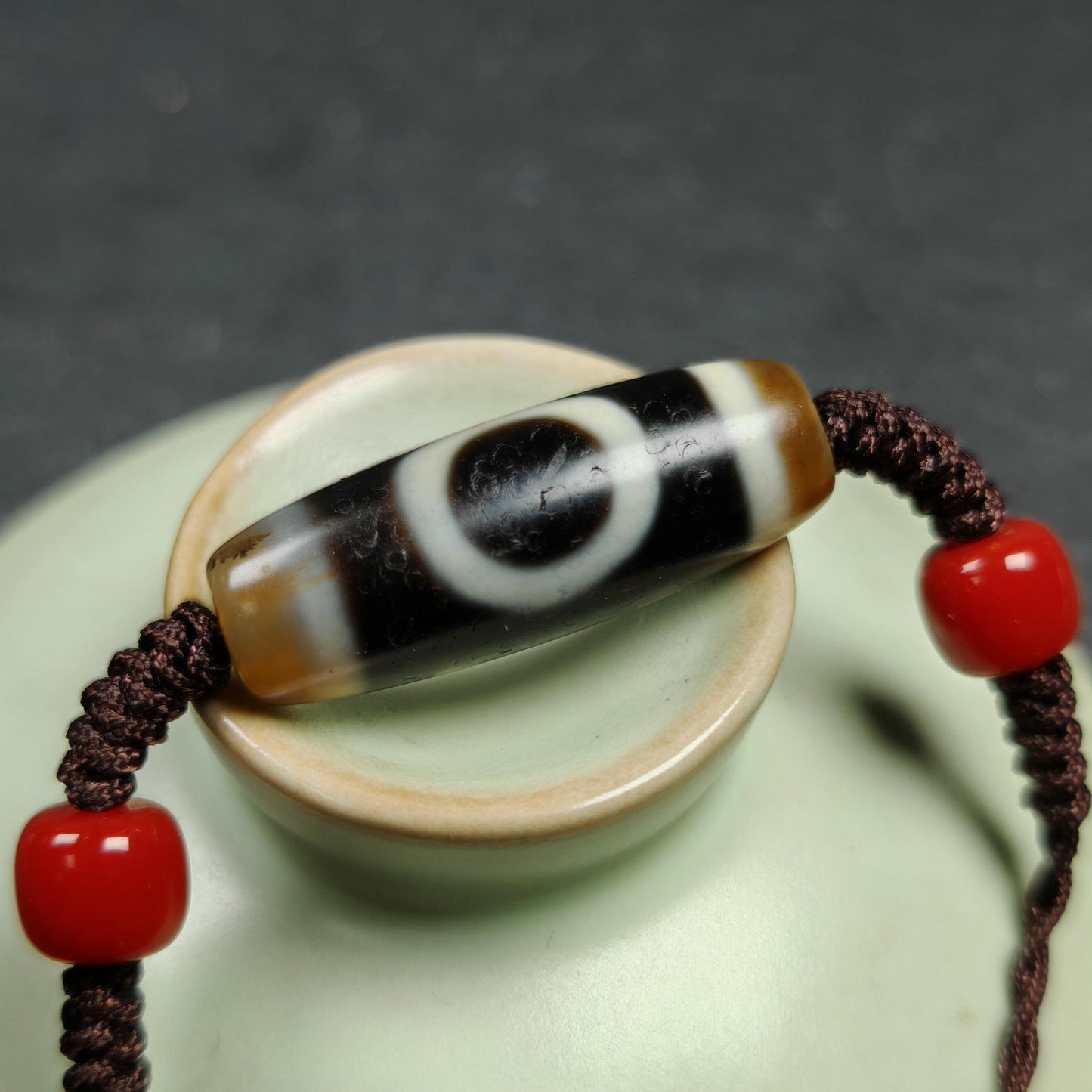Vintage Sky Earth Dzi Bead Necklace | Tibetan Dzi Jewelry | Protection Charm for Harmonious and Balance | Spiritual Gift | 30*11mm