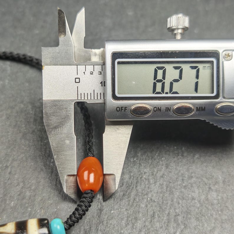 Vintage Sky & Earth Dzi Bead Necklace | Tibetan Jewelry | Protection Charm for Happy and Harmonious | Spiritual Gift | 36*12mm