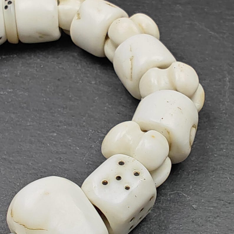 Vintage Tibetan Conch Shell Wrist Mala | 14mm Shankha Shell Prayer Beads Bracelet