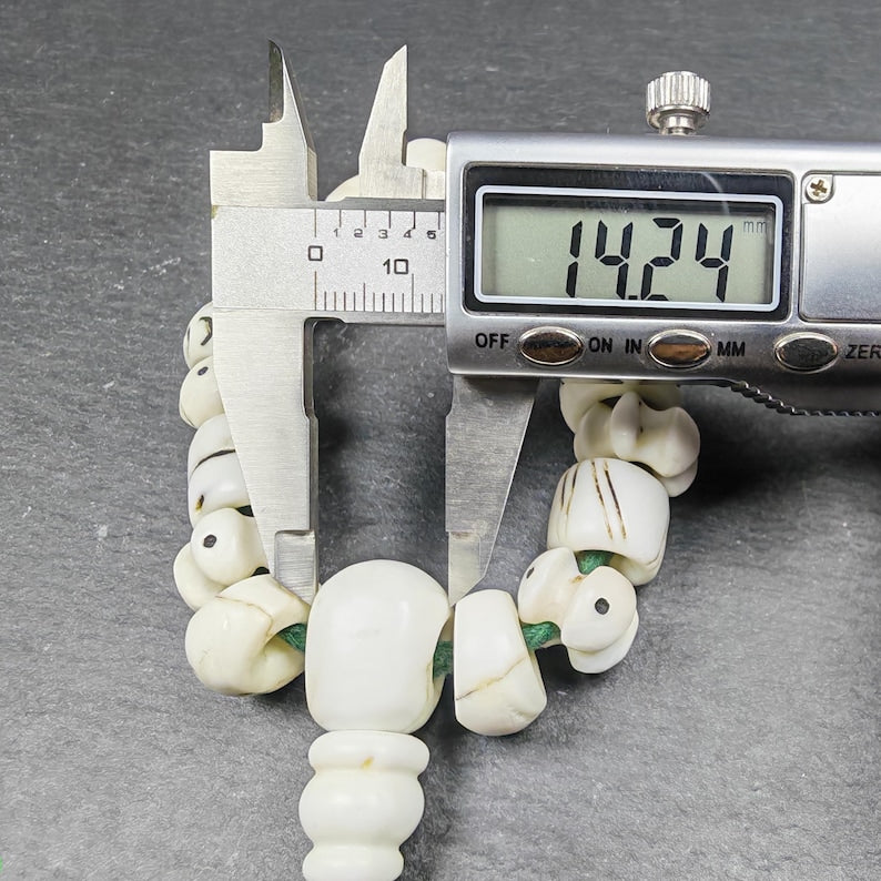 Vintage Tibetan Conch Shell Wrist Mala | 14mm Shankha Shell Prayer Beads Bracelet