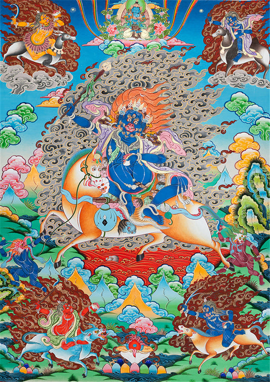 Gandhanra Handmade Thangka - Palden Lhamo / Magzor Gyalmo / Shri Devi - from Kathok Monastery