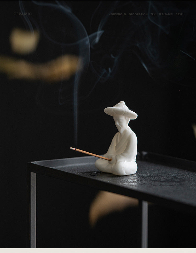 Ceramic Fisherman Incense Holder