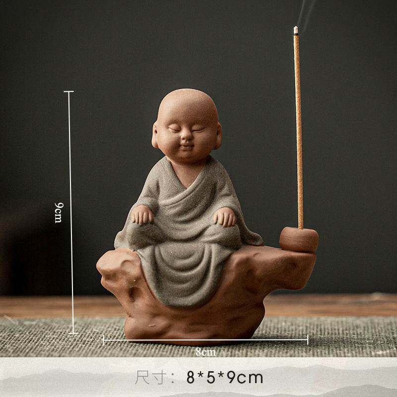 Purple Sand Buddha Statue Incense Holder - Tibetan Buddhist statue, view 9