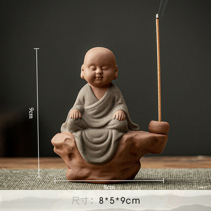 Purple Sand Buddha Statue Incense Holder