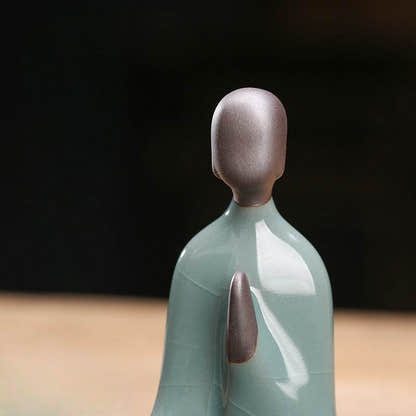 Ceramic Buddha Statue - Tibetan Buddhist statue, close-up detail