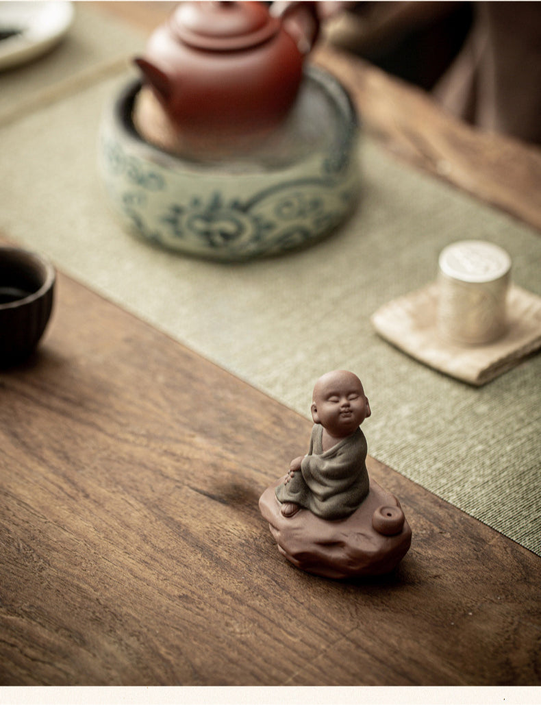 Purple Sand Buddha Statue Incense Holder