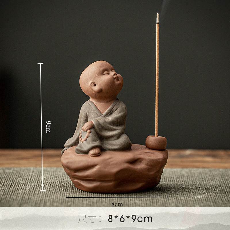 Purple Sand Buddha Statue Incense Holder - Tibetan Buddhist statue, view 6