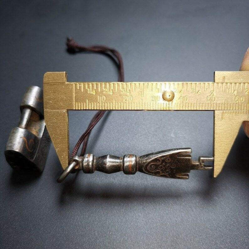 Iron Padlock Amulet, Mini Lock for Home Decor / Suitcase - Tibetan Buddhist amulet, view 9