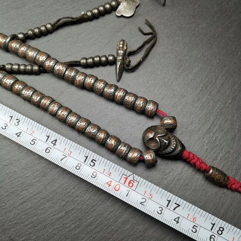 108 Cold Iron Mala Necklace, Prayer Beads