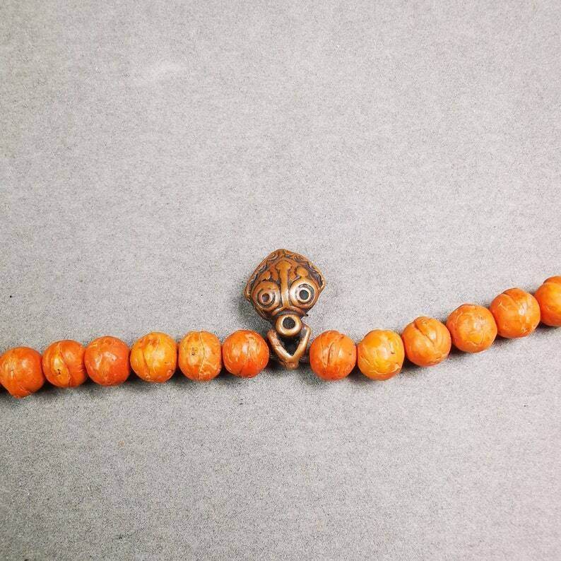 Mala Counter Clip,Zashi Lhamo - Tibetan Buddhist mala beads, close-up detail