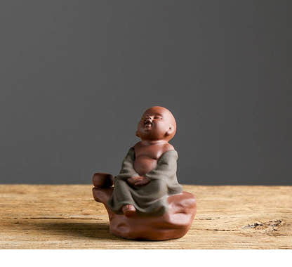 Purple Sand Ceramic Buddha Statues - Tibetan Buddhist statue, size reference