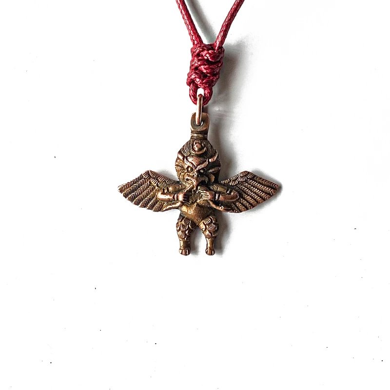 Gandhanra Antique Tibetan Buddhist Amulet,Garuda,Golden-winged Bird Pendant 1.57" * 1.18"