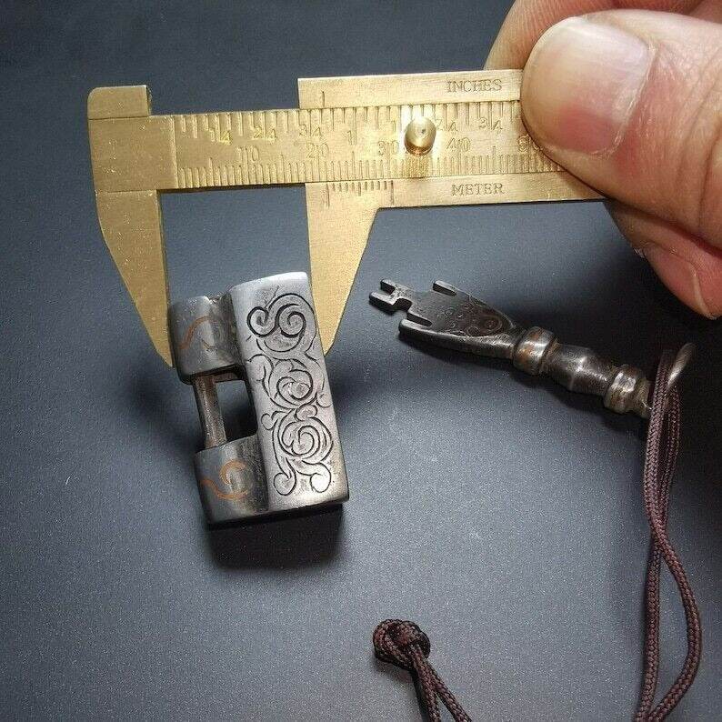 Iron Padlock Amulet, Mini Lock for Home Decor / Suitcase - Tibetan Buddhist amulet, view 8