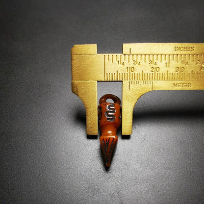 Amulet,Yak Bone Phurba Pendant 1.22" - Tibetan Buddhist amulet, size reference