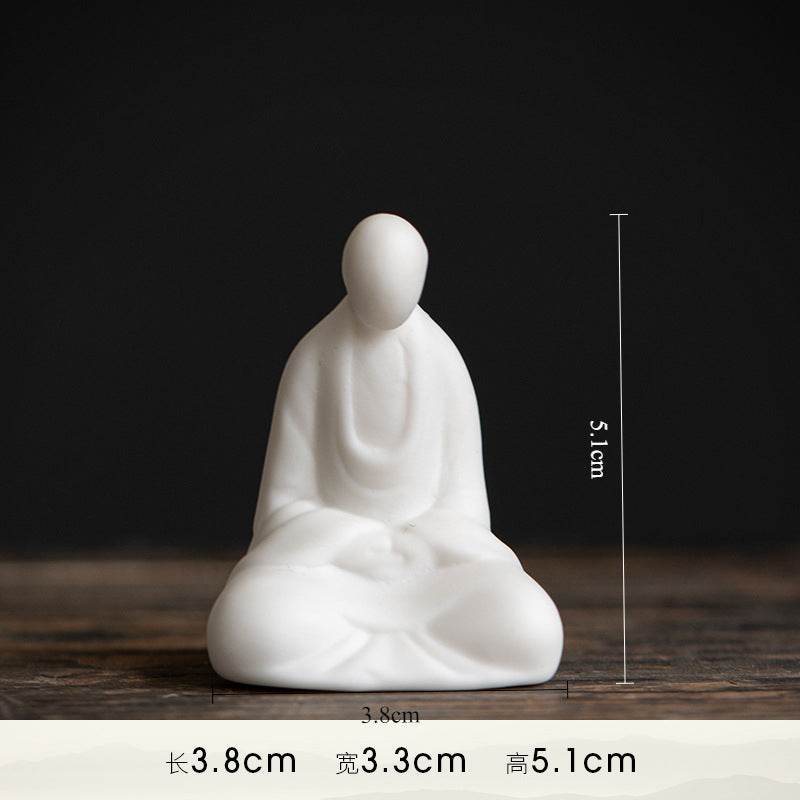 White Porcelain Meditation Buddha Statues - Tibetan Buddhist statue, view 6