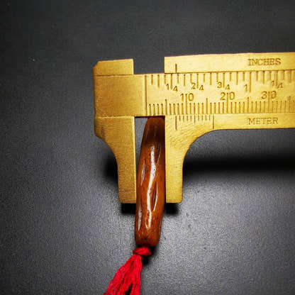 Yak Bone Amulet Charm, Bone Carved Pipe Charm Necklace - Tibetan Buddhist bead necklace, size reference
