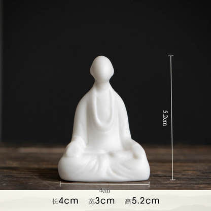 White Porcelain Meditation Buddha Statues - Tibetan Buddhist statue, view 7