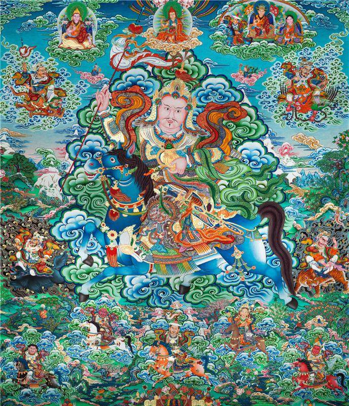 King Gesar - Tibetan thangka painting, view 9