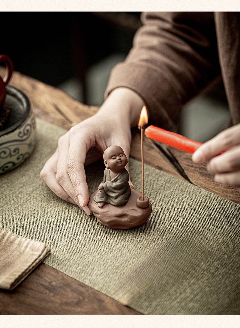 Purple Sand Buddha Statue Incense Holder - Tibetan Buddhist statue, view 14